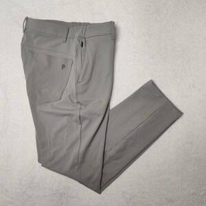 Public Rec Pants Mens 31x30 Gray Stretch Nylon Chino Tech Zip Pocket Slim